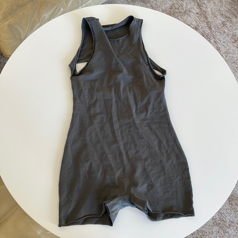 SKIMS raw edge onesie, M , gunmetal NWT